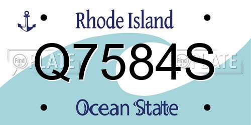 Q7584S Rhode Island License Plate