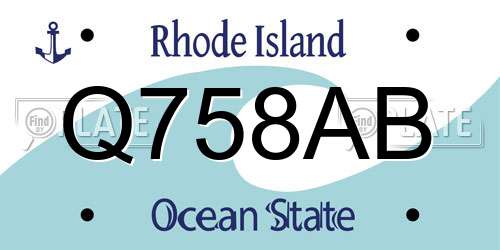 Q758AB Rhode Island License Plate