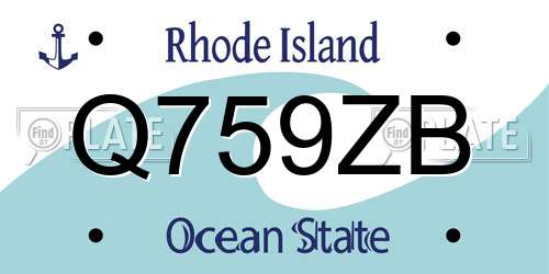 Q759ZB Rhode Island License Plate