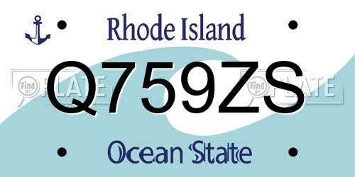 Q759ZS Rhode Island License Plate