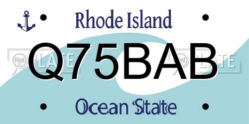 Q75BAB Rhode Island License Plate
