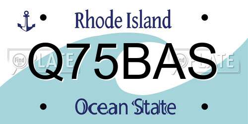 Q75BAS Rhode Island License Plate