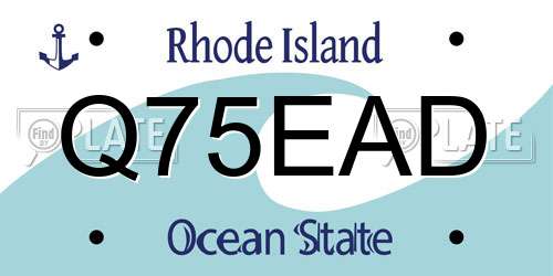 Q75EAD Rhode Island License Plate