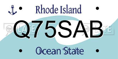 Q75SAB Rhode Island License Plate