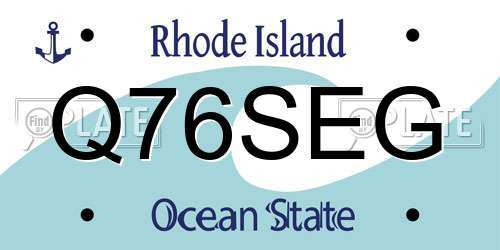 Q76SEG Rhode Island License Plate