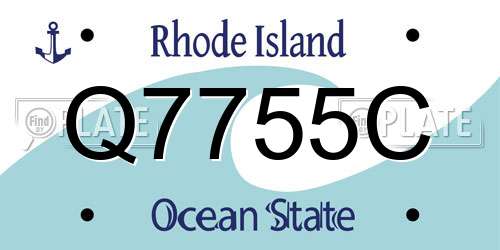 Q7755C Rhode Island License Plate