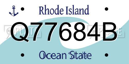 Q77684B Rhode Island License Plate