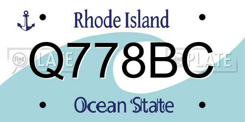Q778BC Rhode Island License Plate