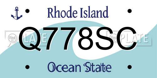 Q778SC Rhode Island License Plate