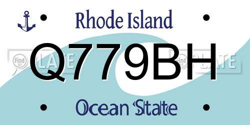 Q779BH Rhode Island License Plate