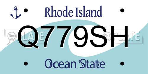 Q779SH Rhode Island License Plate