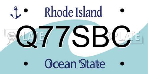 Q77SBC Rhode Island License Plate