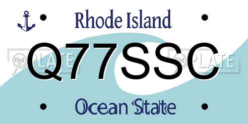 Q77SSC Rhode Island License Plate