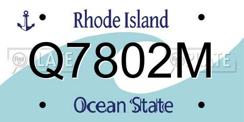 Q7802M Rhode Island License Plate