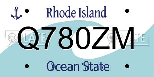 Q780ZM Rhode Island License Plate