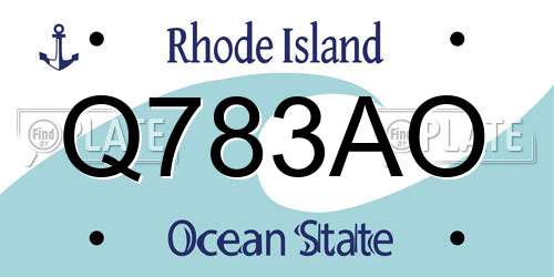 Q783AO Rhode Island License Plate