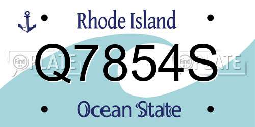 Q7854S Rhode Island License Plate
