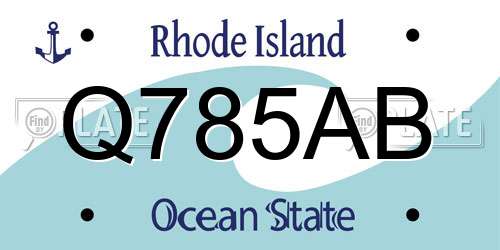 Q785AB Rhode Island License Plate