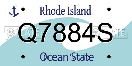 Q7884S Rhode Island License Plate