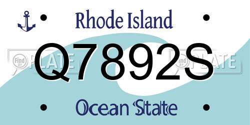 Q7892S Rhode Island License Plate