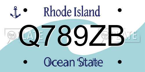 Q789ZB Rhode Island License Plate