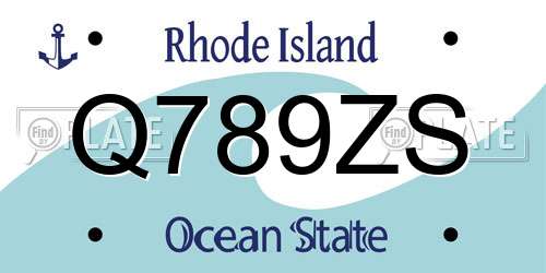 Q789ZS Rhode Island License Plate