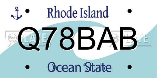 Q78BAB Rhode Island License Plate