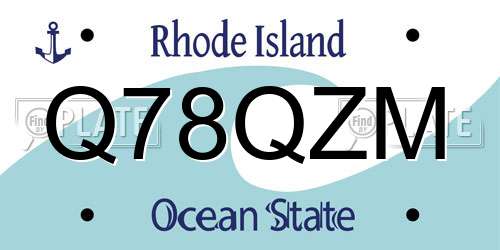 Q78QZM Rhode Island License Plate