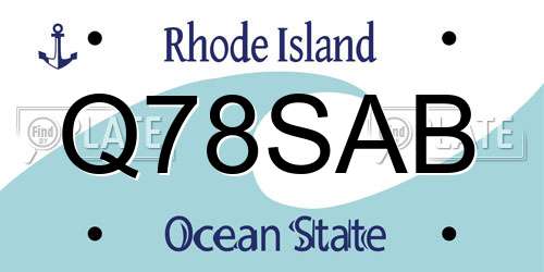Q78SAB Rhode Island License Plate