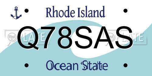 Q78SAS Rhode Island License Plate