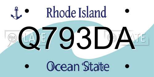 Q793DA Rhode Island License Plate