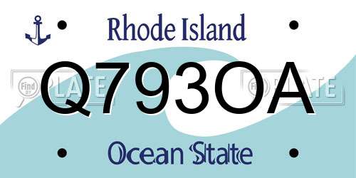 Q793OA Rhode Island License Plate