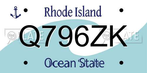 Q796ZK Rhode Island License Plate