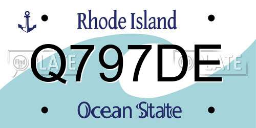 Q797DE Rhode Island License Plate