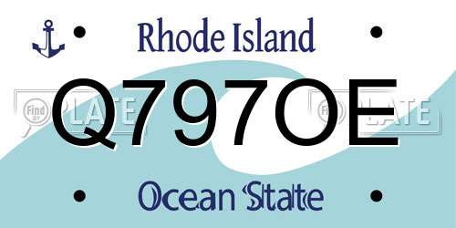Q797OE Rhode Island License Plate