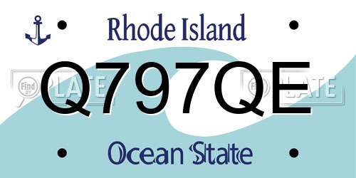 Q797QE Rhode Island License Plate