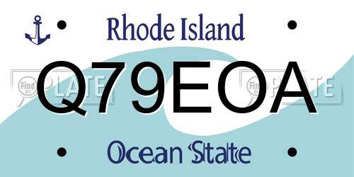 Q79EOA Rhode Island License Plate