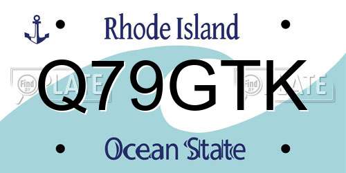 Q79GTK Rhode Island License Plate