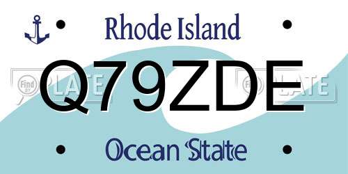 Q79ZDE Rhode Island License Plate