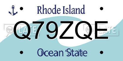 Q79ZQE Rhode Island License Plate