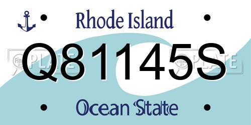 Q81145S Rhode Island License Plate