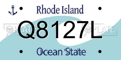 Q8127L Rhode Island License Plate