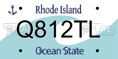Q812TL Rhode Island License Plate