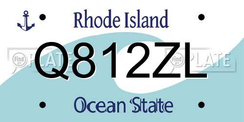 Q812ZL Rhode Island License Plate