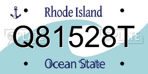Q81528T Rhode Island License Plate