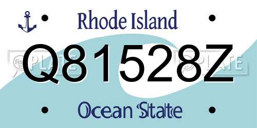 Q81528Z Rhode Island License Plate