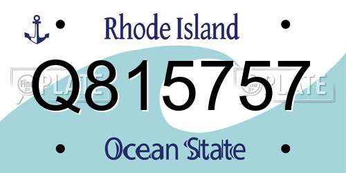 Q815757 Rhode Island License Plate