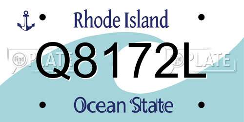 Q8172L Rhode Island License Plate