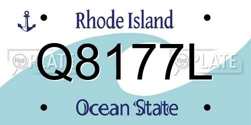 Q8177L Rhode Island License Plate