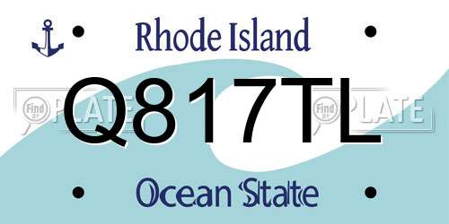 Q817TL Rhode Island License Plate